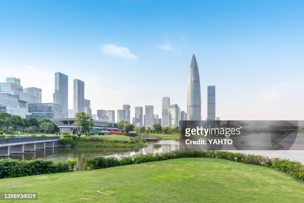 urban scenery of talent park in houhai street, nanshan district, shenzhen, china - shenzhen stock pictures, royalty-free photos & images
