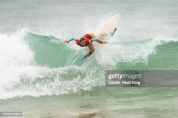 Nikki Van Dijk of Australia competes in the Women's semifinalduring the 2022 Sydney Surf Pro at Manly Beach on May 24, 2022 in Manly, Australia.