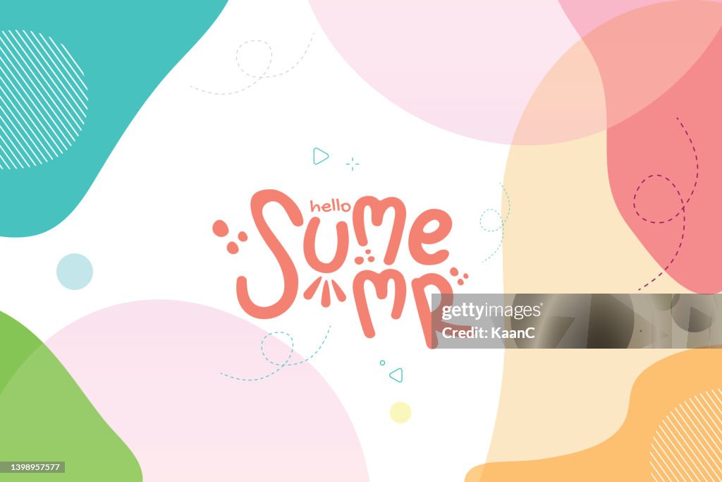 Letras de verão. Composição de letras de Férias de Verão em ilustração de fundo abstrato