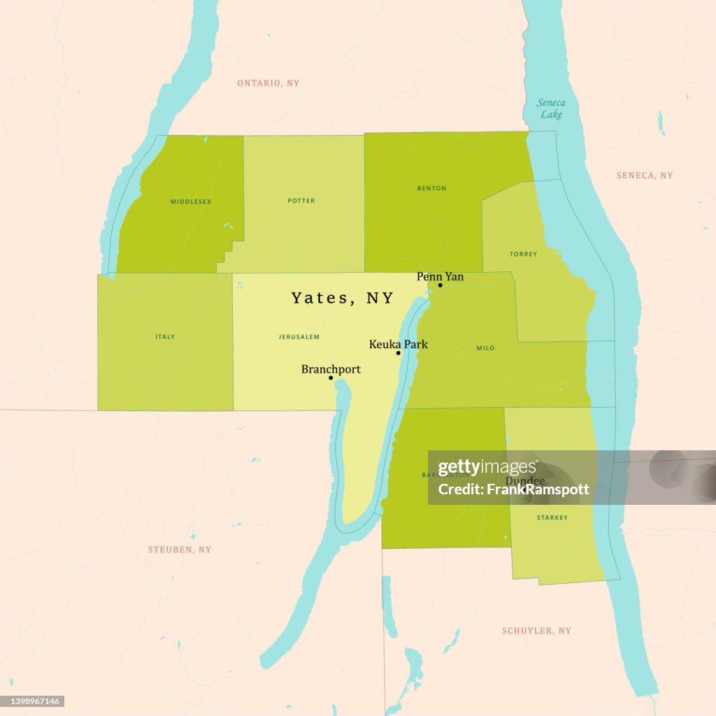 NY Yates Vector Map Green
