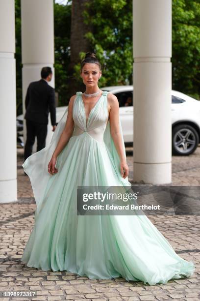 Pinar Deniz is seen during the 75th annual Cannes film festival on May 23, 2022 in Cannes, France.