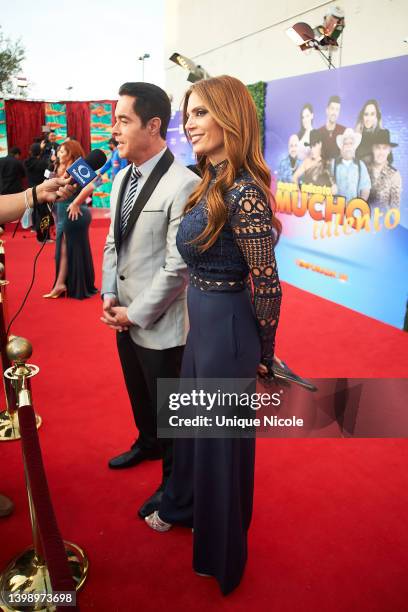 Jorge Antolin and Lianna Grethel attend the EstrellaTV's "Tengo Talento, Mucho Talento" Semi-Final Red Carpet on May 23, 2022 in Burbank, California.