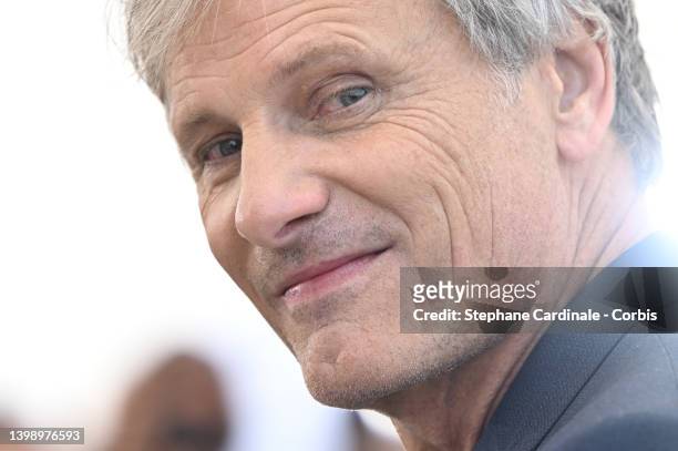 Viggo Mortensen attends the photocall for "Crimes Of The Future" during the 75th annual Cannes film festival at Palais des Festivals on May 24, 2022...