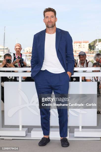 Scott Speedman attends the photocall for "Crimes Of The Future" during the 75th annual Cannes film festival at Palais des Festivals on May 24, 2022...
