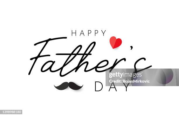 happy father's day briefkarte. vektor - fathers day text stock-grafiken, -clipart, -cartoons und -symbole