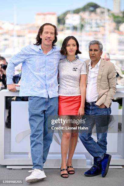 Samir Guesmi, Reda Kateb, Lyna Khoudri and Raphaël Personnaz attend the photocall for "Nos Frangins " during the 75th annual Cannes film festival at...