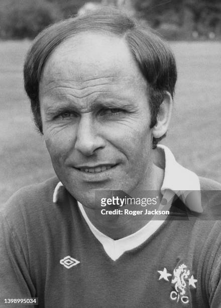 Portrait of English professional footballer John Dempsey, Centre Back for Chelsea Football Club on 27th July 1976 at the team training ground in...