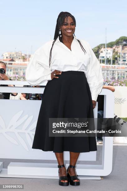 Aissa Maiga attends the photocall for "Adami" during the 75th annual Cannes film festival at Palais des Festivals on May 24, 2022 in Cannes, France.
