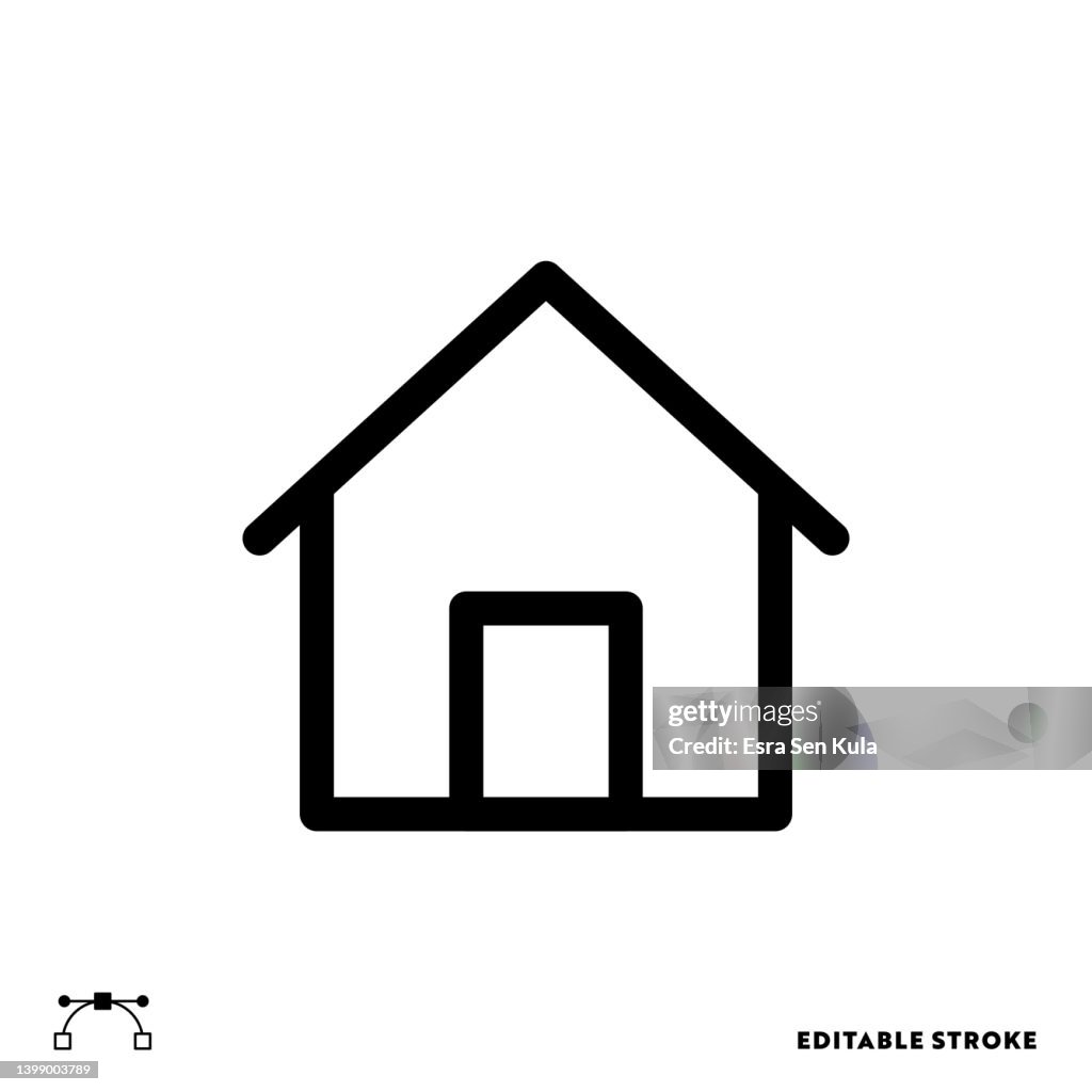 Home Line Icon Design with Editable Stroke. Suitable for Web Page, Mobile App, UI, UX and GUI design.