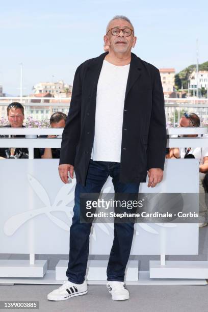 Yousry Nasrallah attends the photocall of the Jury Des Courts Metrages & De La Cinefondation during the 75th annual Cannes film festival at Palais...