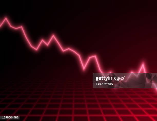 stock market cryptocurrency decrease decline recession graph - wealth stock illustrations