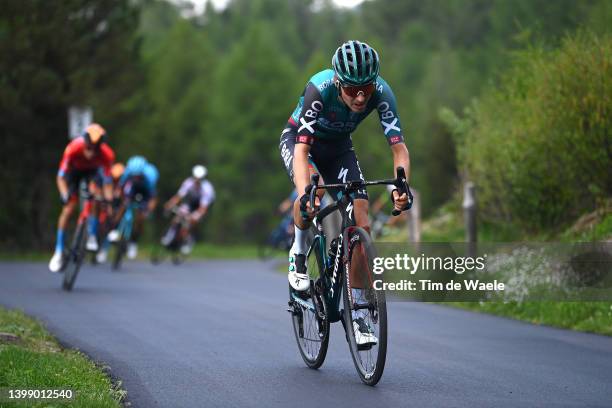 Emanuel Buchmann of Germany and Team Bora - Hansgrohe competes during the 105th Giro d'Italia 2022, Stage 16 a 202km stage from Salò to Aprica 1173m...