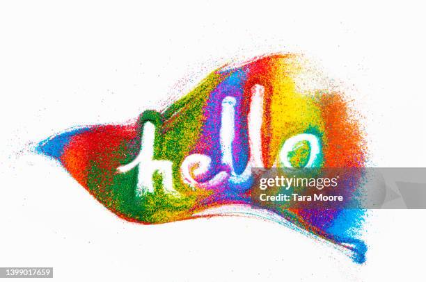 colourful word hello - welcome script stock pictures, royalty-free photos & images