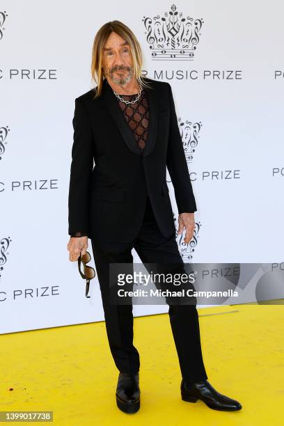 Singer Iggy Pop poses on the red carpet during the 2022 Polar Music Prize award ceremony on May 24, 2022 in Stockholm, Sweden.