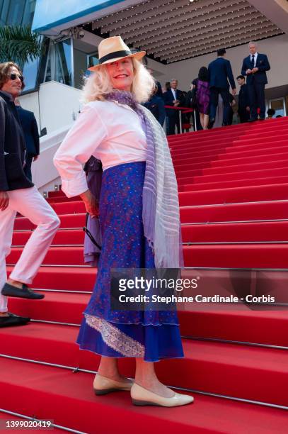Brigitte Fossey attends the screening of "Tori And Lokita" during the 75th annual Cannes film festival at Palais des Festivals on May 24, 2022 in...
