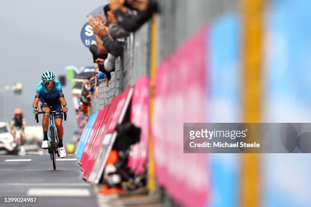 Vincenzo Nibali of Italy and Team Astana – Qazaqstan crosses the finish line during the 105th Giro d'Italia 2022, Stage 16 a 202km stage from Salò to...