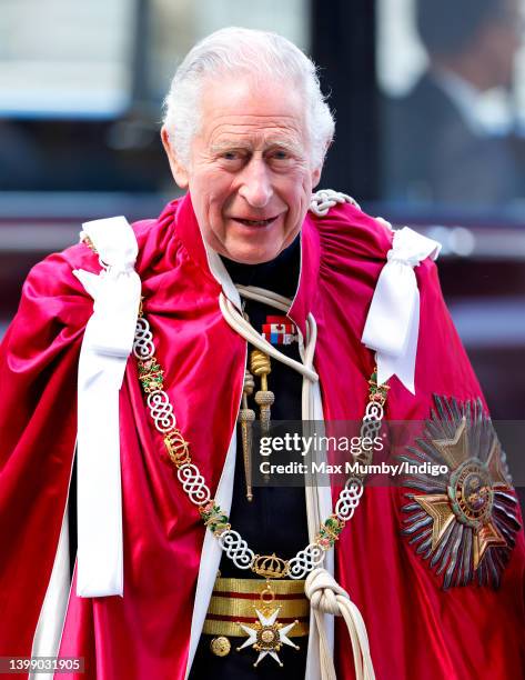 Prince Charles, Prince of Wales, Great Master of the Honourable Order of the Bath, attends a Service of Installation of Knights Grand Cross of the...