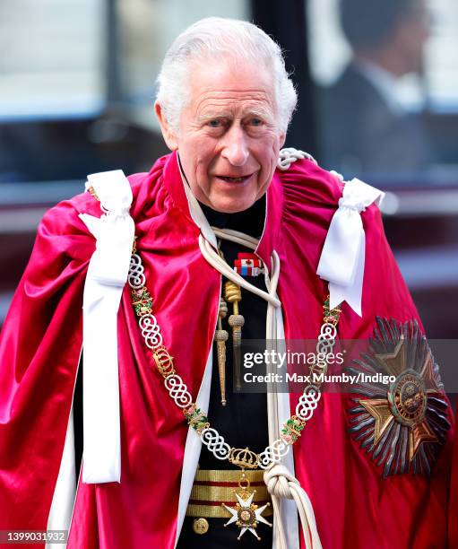 Prince Charles, Prince of Wales, Great Master of the Honourable Order of the Bath, attends a Service of Installation of Knights Grand Cross of the...