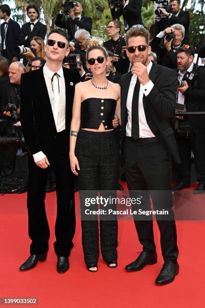 Tom Sturridge, Kristen Stewart and Scott Speedman of "Crimes of the Future " attend the 75th Anniversary celebration screening of "The Innocent "...