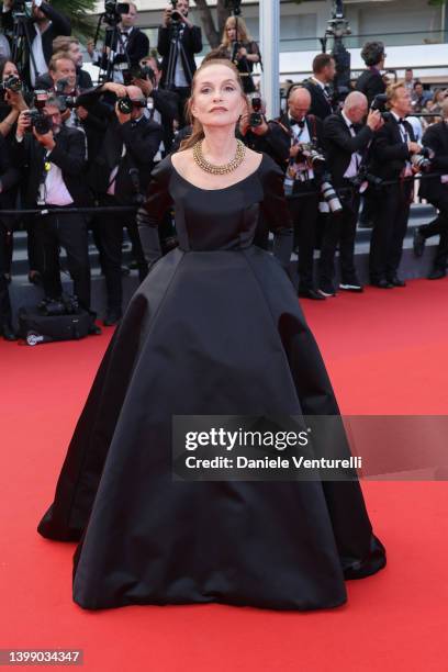 Isabelle Huppert attends the 75th Anniversary celebration screening of "The Innocent " during the 75th annual Cannes film festival at Palais des...