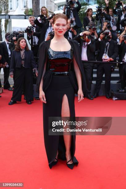 Léa Seydoux attends the 75th Anniversary celebration screening of "The Innocent " during the 75th annual Cannes film festival at Palais des Festivals...