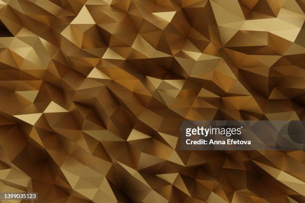 dark golden geometry background - クリスタル　背景 ストックフォトと画像