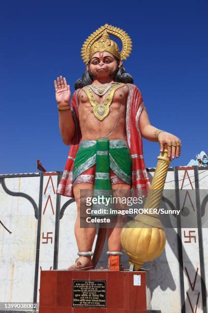 rajasthan, vatshmo mata temple, new modern temple on the road from mandawa to bikaner, hanuman the monkey god, north india, india - monkey god stock pictures, royalty-free photos & images