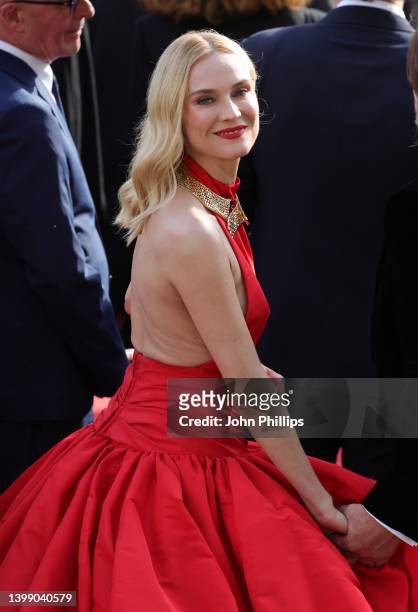 Diane Kruger attends the 75th Anniversary celebration screening of "The Innocent " during the 75th annual Cannes film festival at Palais des...