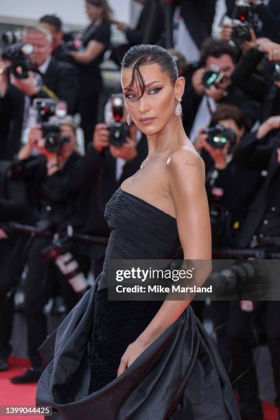 Bella Hadid attends the 75th Anniversary celebration screening of "The Innocent " during the 75th annual Cannes film festival at Palais des Festivals...