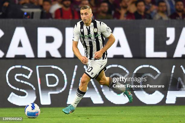 Gerard Deulofeu of Udinese Calcio during the Serie A match between US Salernitana and Udinese Calcio at Stadio Arechi on May 22, 2022 in Salerno,...