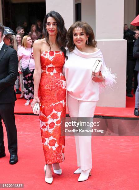 Amal Clooney and mother Baria Alamuddin attend The Prince's Trust Awards 2022 at Theatre Royal Drury Lane on May 24, 2022 in London, England.