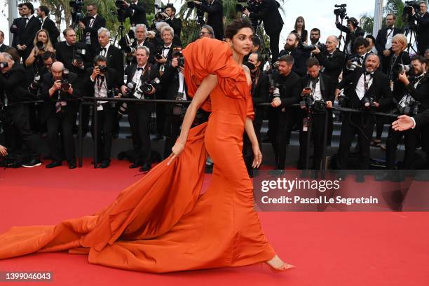 Jury Member Deepika Padukone attends the 75th Anniversary celebration screening of "The Innocent " during the 75th annual Cannes film festival at...