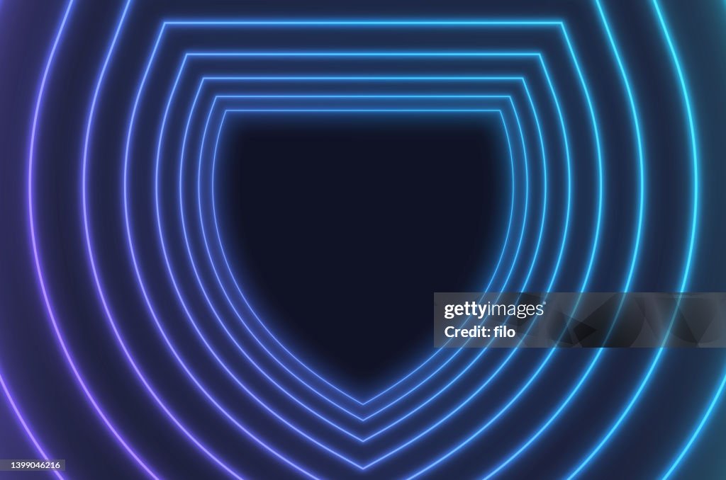 Escudo Líneas de resplandor Fondo abstracto