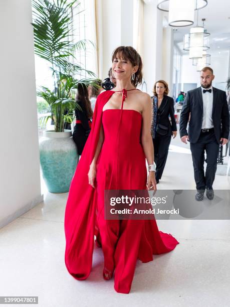 Sophie Marceau is seen at the Martinez Hotel during the 75th annual Cannes film festival on May 24, 2022 in Cannes, France.