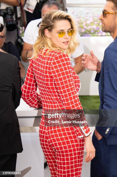 Kristen Stewart attends the photocall for "Crimes Of The Future" during the 75th annual Cannes film festival at Palais des Festivals on May 24, 2022...