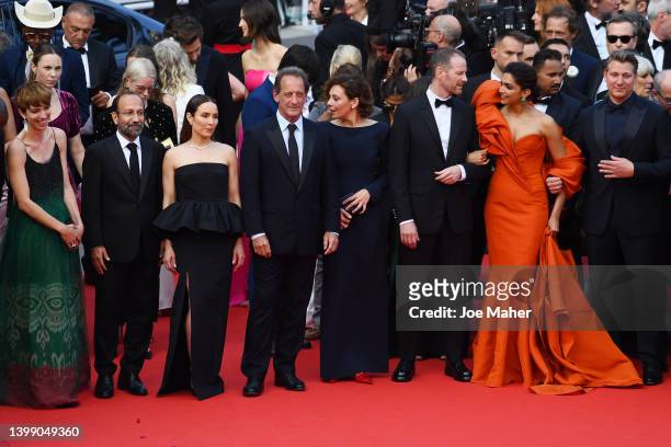 Jury Member Rebecca Hall, Jury Member Asghar Farhadi, Jury Member Noomi Rapace, President of the Jury of the 75th Cannes Film Festival Vincent...