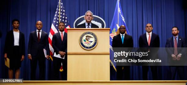 Attorney General Merrick Garland announces a resolution of a foreign-bribery investigation with Glencore International AG, an Anglo-Swiss commodities...