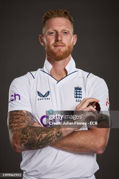 Ben Stokes Captain of England during a portrait session at St George's Park on May 24, 2022 in Burton upon Trent, England.