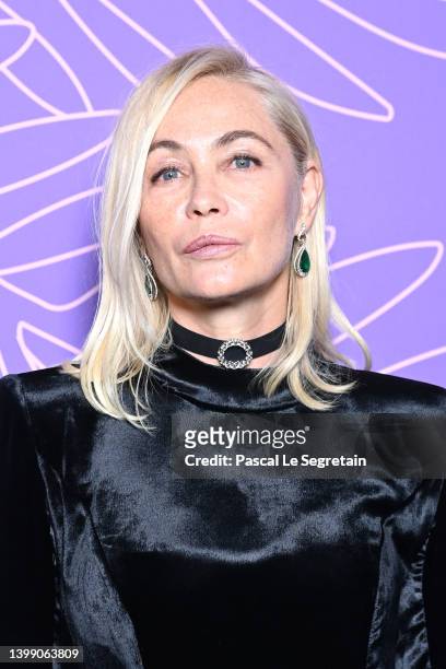 Emmanuelle Béart attends the "Cannes 75" Anniversary Dinner during the 75th annual Cannes film festival at on May 24, 2022 in Cannes, France.