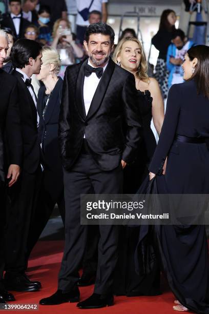 Pierfrancesco Favino attends the screening of "Nostalgia" during the 75th annual Cannes film festival at Palais des Festivals on May 24, 2022 in...