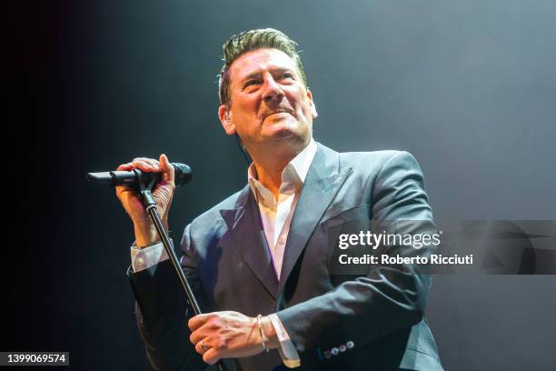 Tony Hadley performs on stage at Usher Hall on May 24, 2022 in Edinburgh, Scotland.