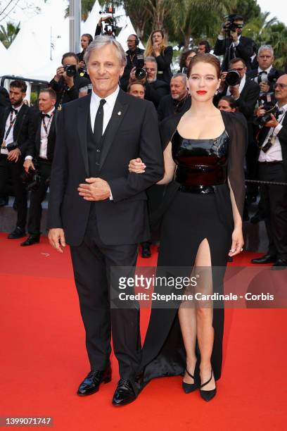 Viggo Mortensen and Lea Seydou attends the 75th Anniversary celebration screening of "The Innocent " during the 75th annual Cannes film festival at...