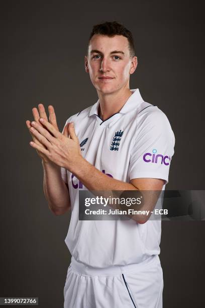 Harry Brook of England poses during a portrait session at St George's Park on May 24, 2022 in Burton upon Trent, England.