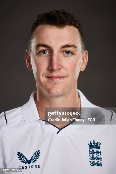 Harry Brook of England poses during a portrait session at St George's Park on May 24, 2022 in Burton upon Trent, England.