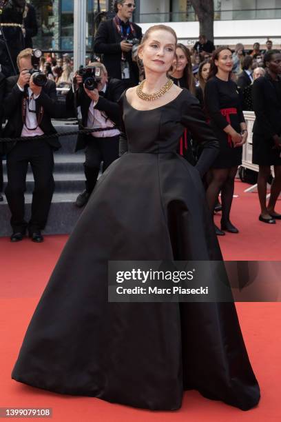 Actress Isabelle Huppert attends the 75th Anniversary celebration screening of "The Innocent " during the 75th annual Cannes film festival at Palais...