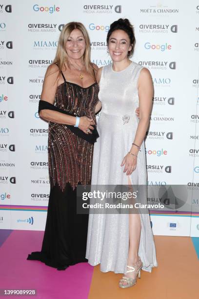 Irene Bozzi and Francesca Vecchioni attend the Diversity Media Awards 2022 at Teatro Franco Parenti on May 24, 2022 in Milan, Italy.
