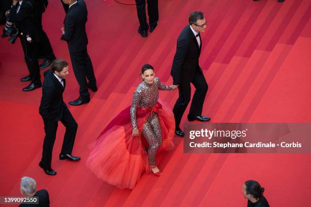 Berenice Bejo and Michel Hazanavicius attend the 75th Anniversary celebration screening of "The Innocent " during the 75th annual Cannes film...