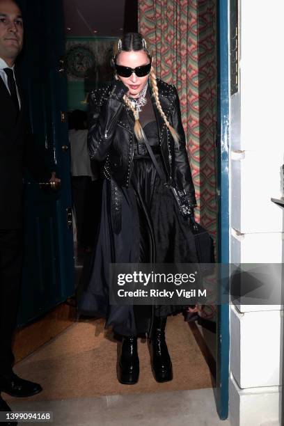 Madonna seen at Oswald’s club on May 24, 2022 in London, England.