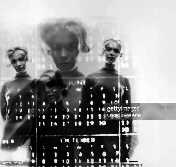 An artistic photo montage of a teenager superimposed against a calendar, in 1964 in New York City, New York. Taken for Seventeen Magazine.