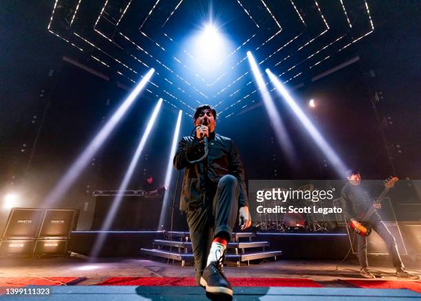 Chino Moreno of the Deftones performs at Michigan Lottery Amphitheatre on May 23, 2022 in Sterling Heights, Michigan.